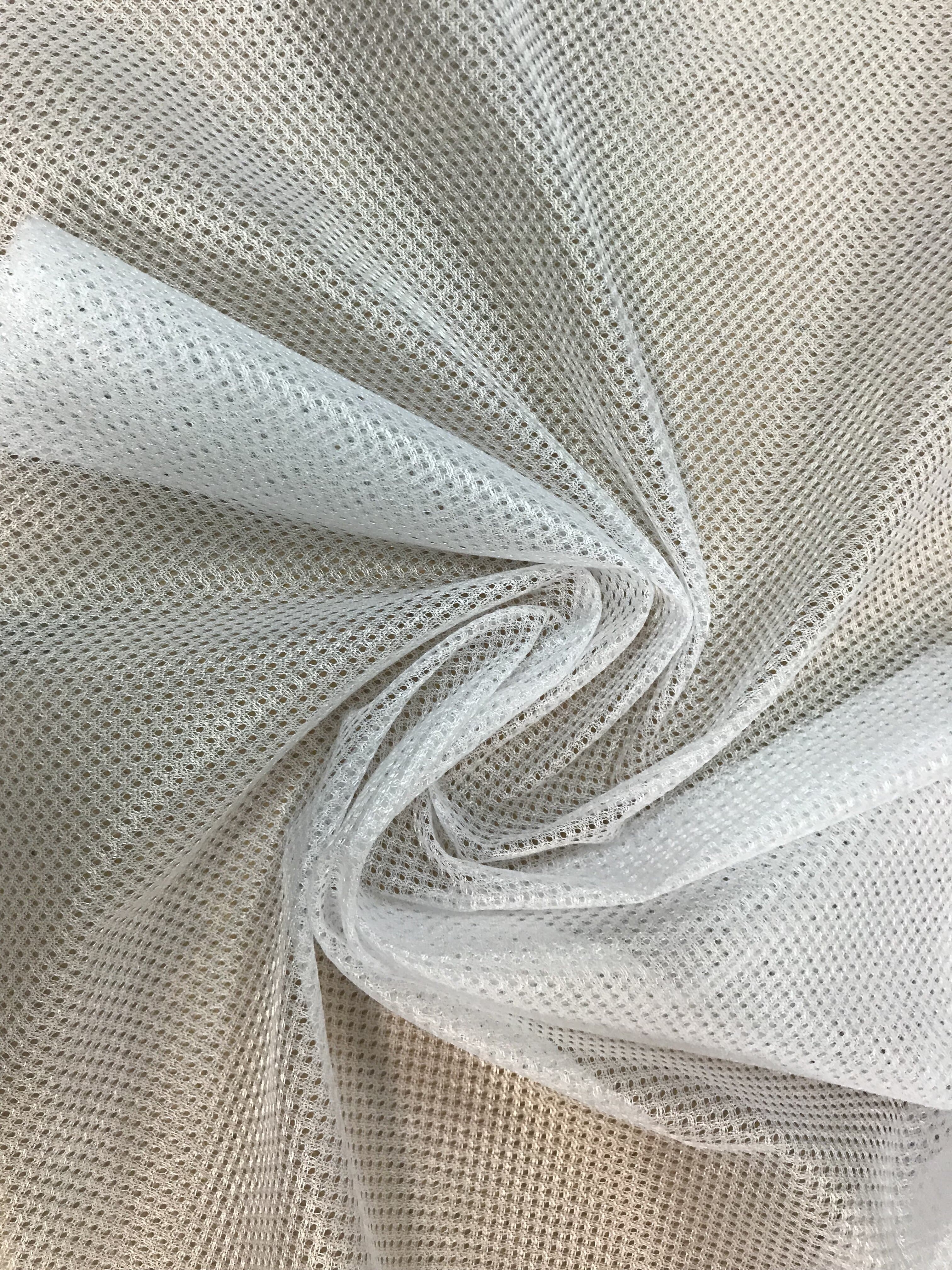 SOFT POLYESTER STRETCH MESH LINING FABRIC 65GSM - 01 WHITE 150CM WIDE ROLL
